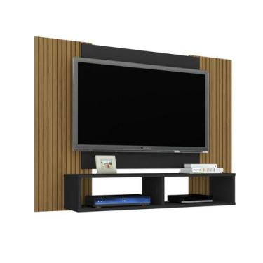 Imagem de Painel Navi Preto Fosco Ripado TV 47 2075721 Sala Bechara - Móveis Bec