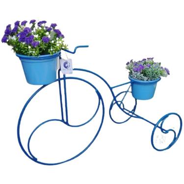 Imagem de Suporte Plantas Bicicleta Azul - 2 Vasos