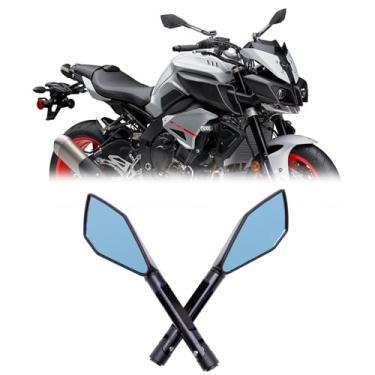 Imagem de JMTBNO Espelho universal de alumínio para guidão de motocicleta, espelhos retrovisores laterais de motocicleta de 8 mm 10 mm para bicicleta de rua, bicicleta esportiva, bicicleta de sujeira, Cruiser Chopper Scooter (preto)