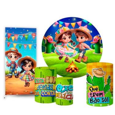 Imagem de Trio Capas Cilindro + Painel Redondo + Lateral Festa Junina (K2FJN0020)