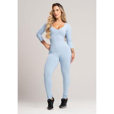 Imagem de Macacão Longo Feminino 3/4 Costa Fechada Fitness Poliamida Mvb Modas-Feminino