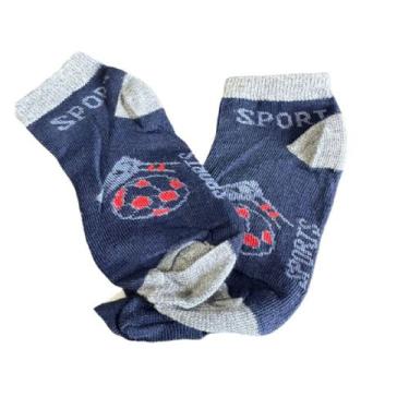 Imagem de Kit 12 pares de Meia Infantil meninos cano curto 4 a 8 anos - Genérica