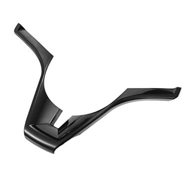 Imagem de X AUTOHAUX Capas de volante pretas para Chevrolet Cruze 2010-2015 adesivos de substituição de acabamento de plástico ABS decoração interior de carro moldura de botão guarnição da capa