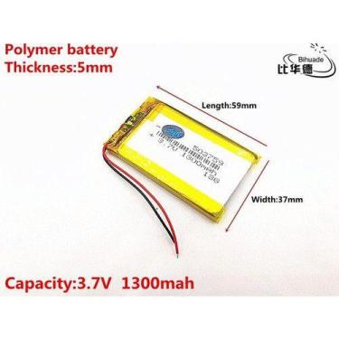 Imagem de (1pc)pilha Bateria 3,7v 1300mah Gps 2 Fios Baba Caixa De Som - KMIG