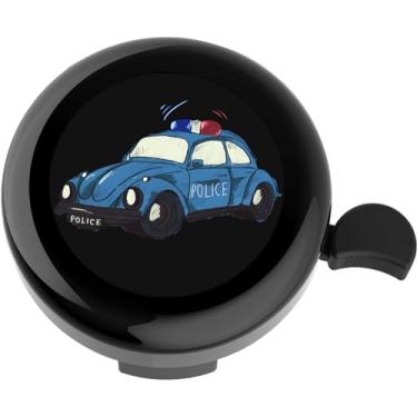 Imagem de YeloYolker Sino de bicicleta infantil, lindo anel de guidão para meninos, crianças, acessórios de bicicleta infantis para triciclo, scooter (carro de polícia)