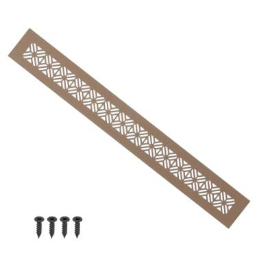 Imagem de PATIKIL Capa de ventilação de porta de 40 x 5 cm, capa de ventilação de grade de alumínio resistente com parafusos de montagem para porta de guarda-roupa de armário, marrom