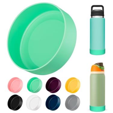 Imagem de Bluwing Bota protetora de silicone para garrafa YETI Rambler de 740 ml, manga de silicone para Owala 947 ml, manga inferior antiderrapante, BPA (verde menta)