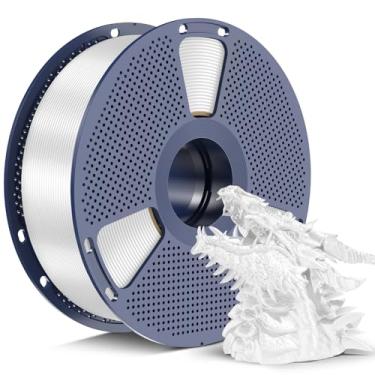 Imagem de SUNLU Silk PLA+ Filamento 1,75 mm 2025 carretel de atualização compatível com filamento de refil Bambulab, filamento de impressora PLA 3D de 1 kg, precisão dimensional de 1,75 mm +/- 0,02 mm, branco