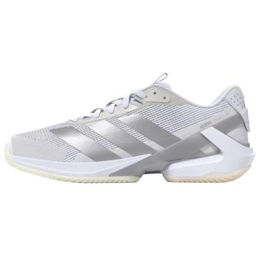 Imagem de adidas Tênis feminino Adizero Ubersonic 5 Clay Tênis feminino, Branco/Prata Metálico/Branco, 35