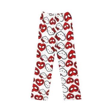 Imagem de Calças De Pijama Hellokitty Kawaii Sanrio Estampadas Primavera Outono 