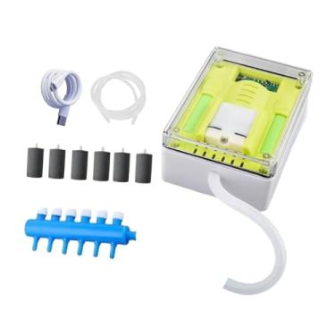 Imagem de Bothyi Bomba de ar para aquário, ferramenta de pesca, recarregável, resistente, ajustável, prática, aerador desviador de 6 furos para aquário, tanque de, 6l