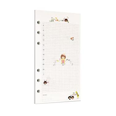 Imagem de Zelten 40 folhas, 80 páginas, papel perfurado colorido de folhas soltas para fichário de 6 furos, agenda pessoal, agenda, agenda recarregável (A6, diário de menina)