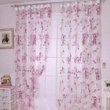 Imagem de Cortina Ursinho Para Quarto Infantil Rosa - Modinha Fashion