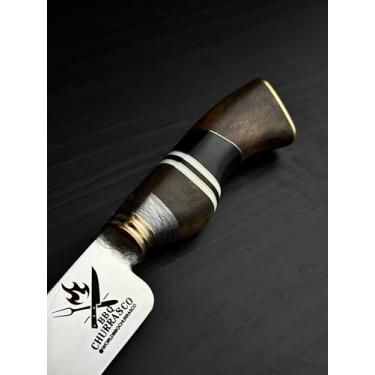 Imagem de Faca para Churrasco Premium, Ponta Fina, Lâmina em Aço Inox 2mm, Cabo em Madeira e Resina (2, 8")