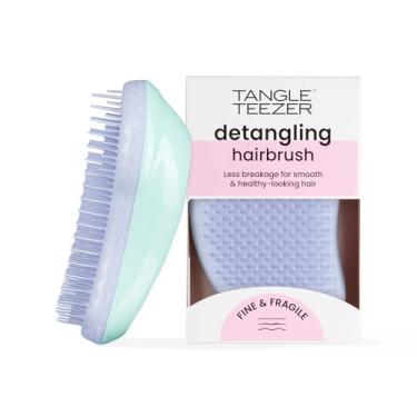 Imagem de Tangle Teezer - Escova de cabelo desemabaraçadora The Original Fine & Fragile para texturas finas e frágeis, Cor: Verde e Rosa