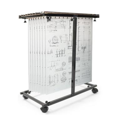 Imagem de Gelacie Suporte de planta móvel ajustável, altura e profundidade, organizador de plantas, suporte vertical para arquivos, mapas, pôsteres e desenhos, suporte de exibição para escritório em casa e