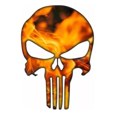 Imagem de Adesivo O Justiceiro Punisher Caveira Fogo Resinado Res06 - Spts