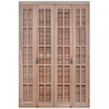 Imagem de Porta Janela com Veneziana Pantográfica e Caixilhos para Vidros 213x16