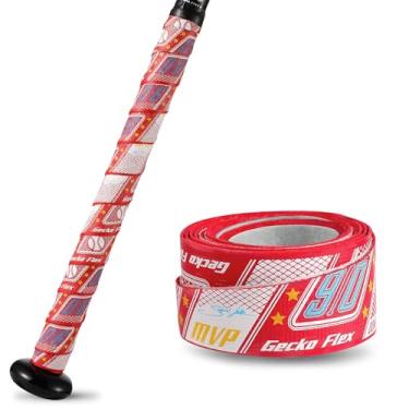 Imagem de INSUM Fita de aderência de taco de 1,1 mm, textura de estampagem dupla de chave grega, fita de taco de beisebol e softbol para desempenho em todos os climas, antiderrapante, pré-cortada para fácil