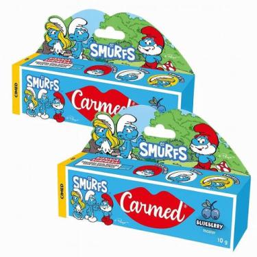 Imagem de Kit 2 Hidratante Labial Carmed Smurfs Blueberry 10G - Cimed