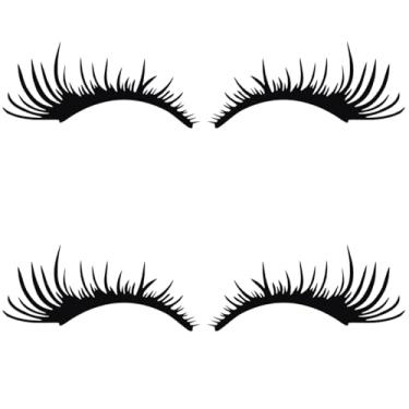 Imagem de GARNECK 2 pares de cílios de carro para faróis de carro, adesivos engraçados, adesivos de automóveis para decoração de carro (preto)