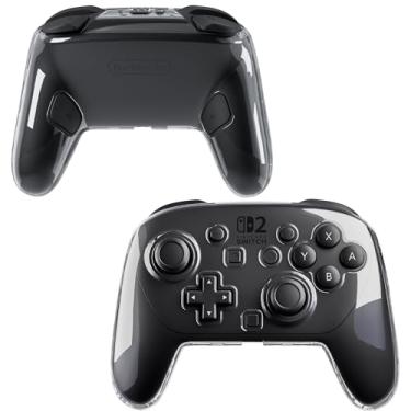 Imagem de GLDRAM Switch 2 Pro Controller Clear Case, Remote Hard Shell PC Slim Cover, Scratch & Shockproof Durable Accessories for Nintendo Switch 2 Pro Controller (Crystal)