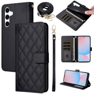Imagem de Furiet Argyle Capa carteira para Samsung Galaxy A56 5G com alça removível de pulso/ombro, compartimentos para cartões, bolsa fólio, acessórios de couro PU de luxo para celular A 56 56A LTE mulheres
