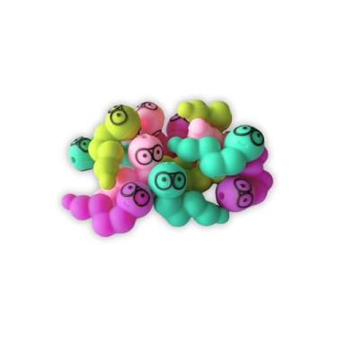 Imagem de Bookworm Books Star Reader Library Contas focais de silicone, pacote com 12 unidades, 2,15 cm, sortidas, 3 canetas de bibliotecário a granel de cada cor, chaveiros