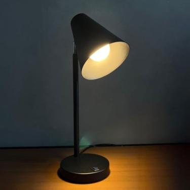 Imagem de Luminaria de Mesa Abajur Articulado Direcionável para Leitura Mesa de Escritório Cônico Estrutura em Alumínio Pintura Elestrostática Soquete E27 Bivolt (Preto)