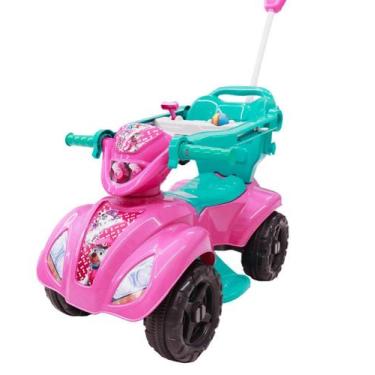 Imagem de Quadriciclo Infantil Dog Rosa Pedal Haste Guia Proteção - KENDY