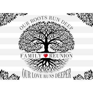 Imagem de LYCGS Fundo de reunião de família de 203 x 119 cm, árvore genealógica, folhas nossas raízes são profundas, nosso amor corre fundo fotográfico X-390