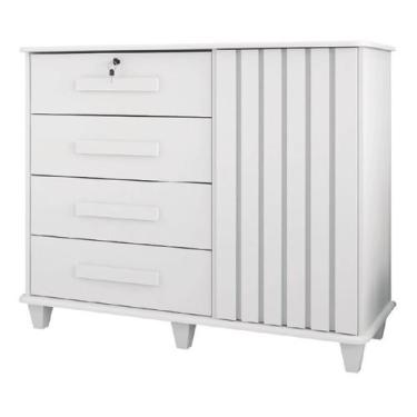 Imagem de Cômoda Sapateira Grécia Com Chave 1 Porta Ripado Flex - 4 Cores - RV M