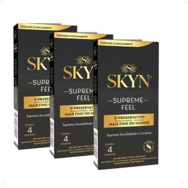 Imagem de Preservativo Skyn Supreme Feel Mais Fino do Mundo Caixa 4 un Kit 3 Cai