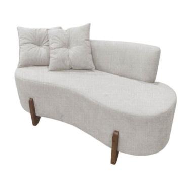 Imagem de Namoradeira Sofá Feijão Luna Orgânica Linho Bege - Mazzero Decor