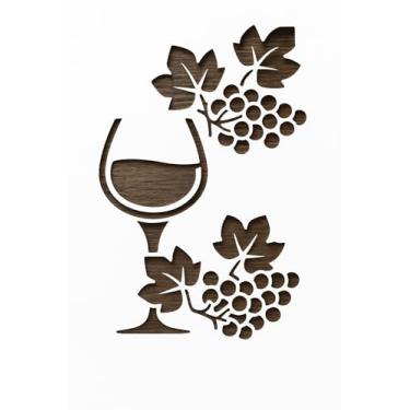 Imagem de Taça de vinho com estêncil de uvas – Modelo de corte personalizado reutilizável de 20 x 12 cm para pintura, desenho, álbum de recortes e artesanato com tema de vinho