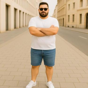 Imagem de Bermuda JEANS MASCULINA LISA Plus Size Grande Tamanho 44 46 48 Básica 