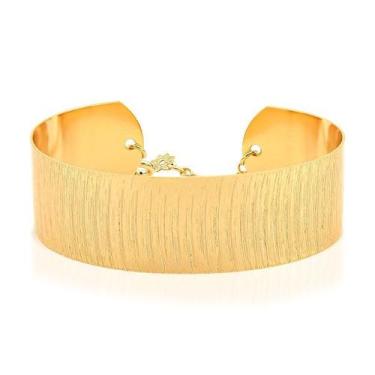 Imagem de Bracelete Largo Ajustável Folheado a Ouro 18k - Maise Joias