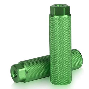 Imagem de KINSPORY 2 pinos de bicicleta para eixos de 0,9 cm, pinos de bicicleta antiderrapantes de liga de alumínio BMX para bancos traseiros de mountain bike, suportes para pedais traseiros de ciclismo