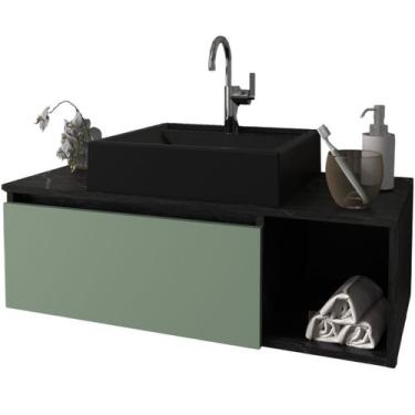 Imagem de Gabinete de Banheiro 80 cm com Cuba 1 Porta e Nicho - Tecnomobili, Már