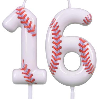 Imagem de Velas de aniversário (beisebol, número 16)