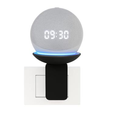 Imagem de Suporte de Tomada para Echo Dot 5ª ou 4ª Geração, Modelo DotWall, Preto