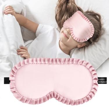 Imagem de Máscara de dormir infantil, máscara de dormir 100% seda amoreira verdadeira com alça ajustável, venda infantil para dormir, sombra de olhos para meninos e meninas para idades de 3 a 15 anos, macia e
