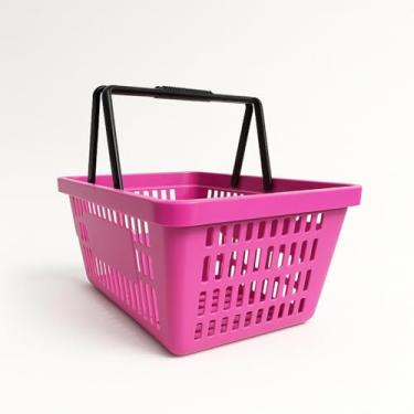 Imagem de Cesta cestinha de compra plástica para supermercado mercado (ROSA-1)