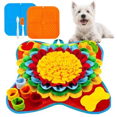 Imagem de Petcare Conjunto de tapete para cães e lamber, brinquedo interativo de enriquecimento para cachorros, cães pequenos, médios, gatos, coelhos, tapetes de forrageamento cognitivo, estimulação mental