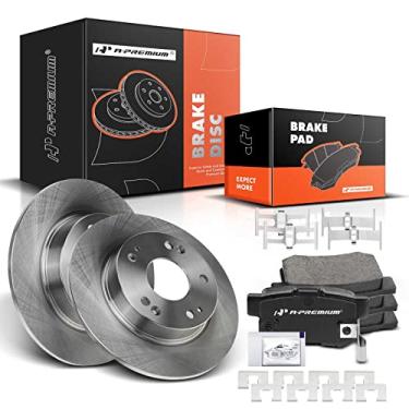 Imagem de A-Premium Kit De Rotores Freio A Disco Sólido Traseiro 10,24" (260 Mm) + Pastilhas Cerâmica Compatíveis Com Modelos Selecionados Honda E Acura - Civic 2007-2015, Csx 2006-2011, Ilx 2013-2015, Conjun