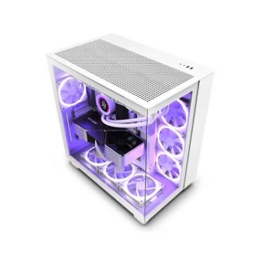 Imagem de Gabinete Nzxt H9 Flow Dual-Chamber, Mid-Tower, Vidro, 360 Graus, Branco