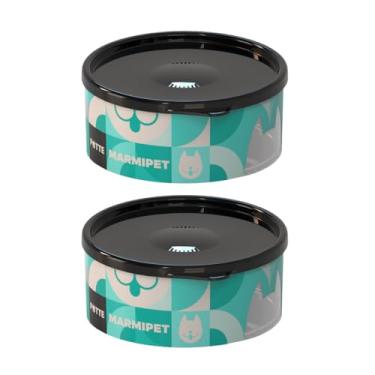 Imagem de Kit 2 Pote Porta Ração Com Tampa Hermética Marmipet Passeio Viagem 700ml Multiuso (Verde)