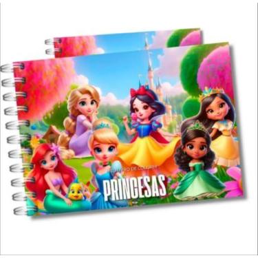 Imagem de Livro De Colorir As Princesas - Desenhos 50 Desenhos Folhas 180g Capa 