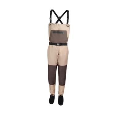 Imagem de UGPLM Waders de peito Pesca Waders 3 camadas Camadas resistentes a água resistente à água Presente Neoprene Pedra de calça portátil, S