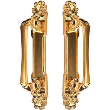 Imagem de Puxador Duplo Mozart 280Mm Dourado Escovado Porta Pivotante